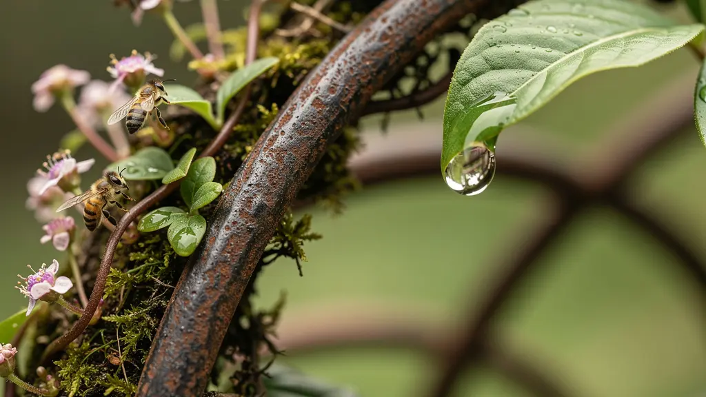 Sculptural forms integrated with cascading plant walls creating vertical garden